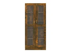 Vitrine 82,5x30,5x185,5 cm derivados de madeira carvalho fumado PT359749 Vitrina