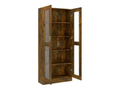 Vitrine 82,5x30,5x185,5 cm derivados de madeira carvalho fumado PT359749 Vitrina