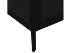 vidaxl Vitrina*Vitrine 90x40x180 cm vidro temperado e aço Preto
