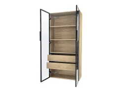 Vitrine、Móveis de casa de banho com LED - 2 gavetas grandes e 2 portas de vidro - Natural*ModernLuxe Outlet