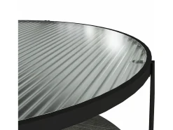 Wainwright | Mesa de apoio em vidro e 1 prateleira em Black Oak Look*Dorel Home Sale