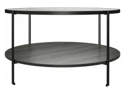 Wainwright | Mesa de apoio em vidro e 1 prateleira em Black Oak Look*Dorel Home Sale