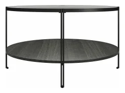 Wainwright | Mesa de apoio em vidro e 1 prateleira em Black Oak Look*Dorel Home Sale