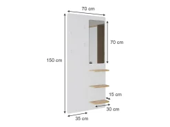 Wandgarderobe /carvalho 70x15x150 jochen^Vicco Hot