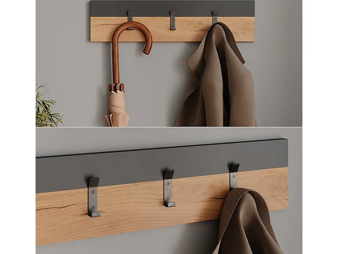 Wandgarderobe carvalho antracite/goldkraft 60x1.6x15 orlando^Vicco Hot