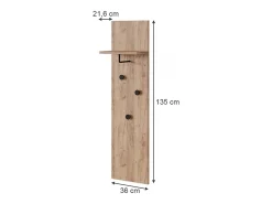 Wandgarderobe carvalho goldkraft 36x21.6x135 siri^Vicco Discount