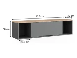 Vicco Prateleira*Wandregal antracite/sonoma 120x30x30 betti Cinza antracite