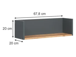 Wandregal carvalho antracite/goldkraft 67.8x20x20 viktor^Vicco New