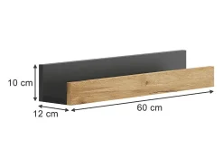 Wandregal carvalho antracite/goldkraft 60x12x10 tomy*Vicco Best