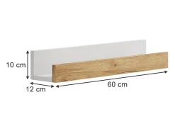Wandregal carvalho branco/dourado 60x12x10 tomy*Vicco New
