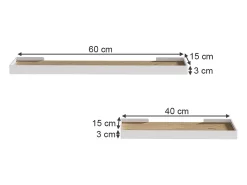 Wandregal carvalho branco/dourado 60x15x3 erni*Vicco Clearance