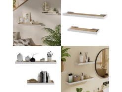 Wandregal carvalho branco/dourado 60x15x3 erni*Vicco Clearance