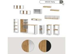 Vicco Prateleira*Wandregal carvalho branco/dourado 90x24x20 tomy Natural escuro
