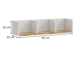 Vicco Prateleira*Wandregal carvalho branco/dourado 90x24x20 tomy Natural escuro