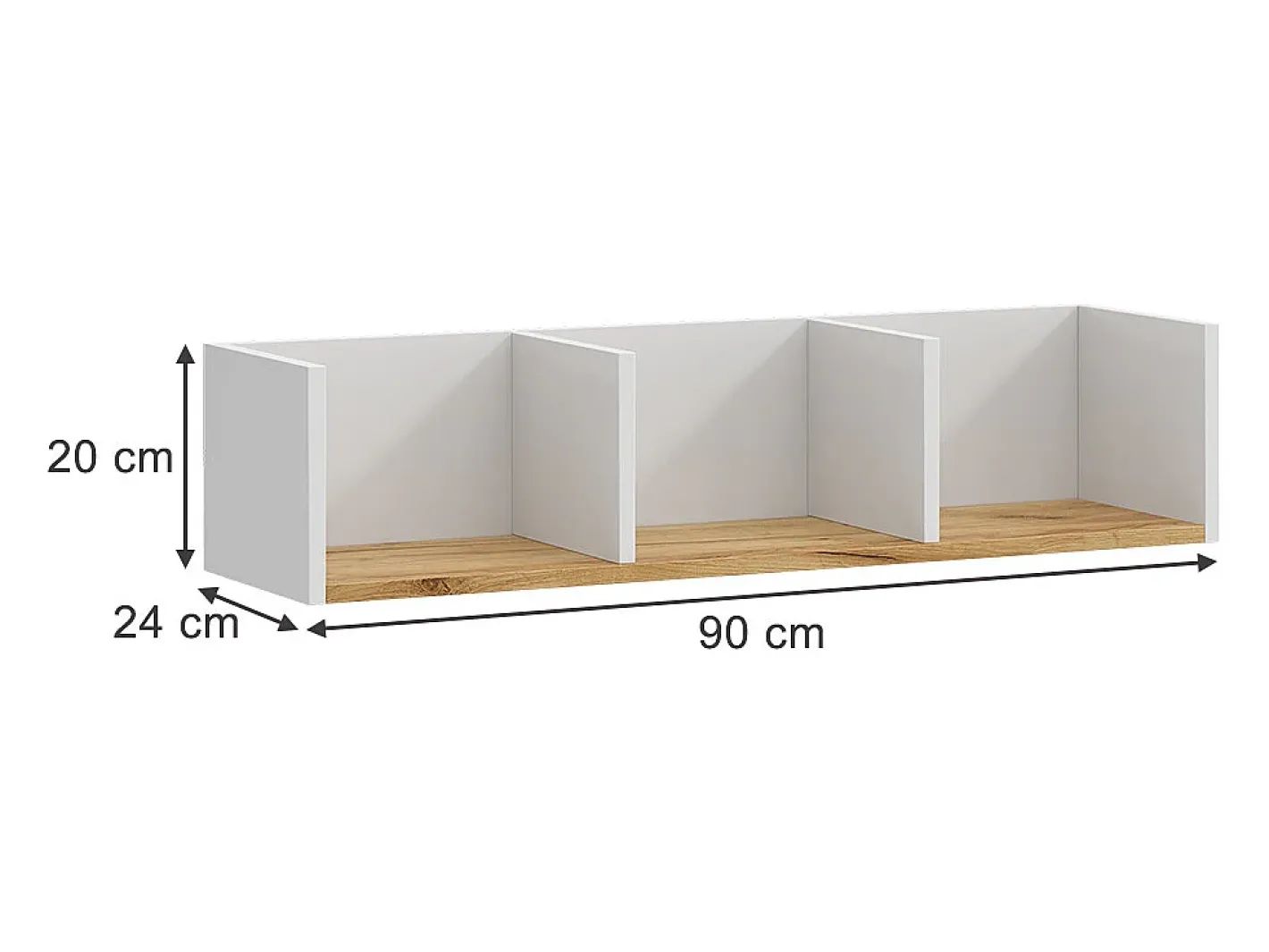 Vicco Prateleira*Wandregal carvalho branco/dourado 90x24x20 tomy Natural escuro