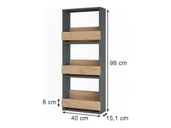 Wandregal carvalho goldkraft/antracite 40x15.1x98 repose^Vicco Online