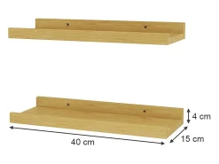 Wandregal madeira natural 40x15x4 linus*Vicco Online