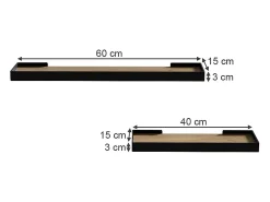 Vicco Prateleira*Wandregal /carvalho 60x15x3 erni Preto