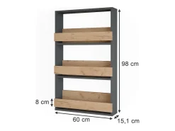 Weinglasregal carvalho goldkraft/antracite 60x15.1x98 repose^Vicco Best