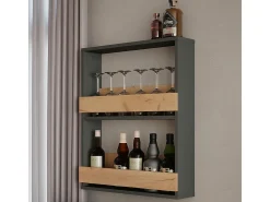 Vicco Acessórios De Arrumação|Acessório Vinho E Bar*Weinglasregal carvalho goldkraft/antracite 60x15.1x72 repose Natural escuro