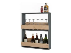 Vicco Acessórios De Arrumação|Acessório Vinho E Bar*Weinglasregal carvalho goldkraft/antracite 60x15.1x72 repose Natural escuro