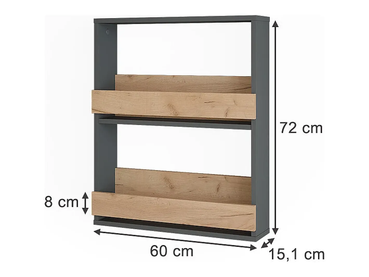 Vicco Acessórios De Arrumação|Acessório Vinho E Bar*Weinglasregal carvalho goldkraft/antracite 60x15.1x72 repose Natural escuro