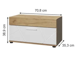 Wohnzimmerschrank carvalho goldkraft/branco 70.8x35.3x38.9 berno*Vicco