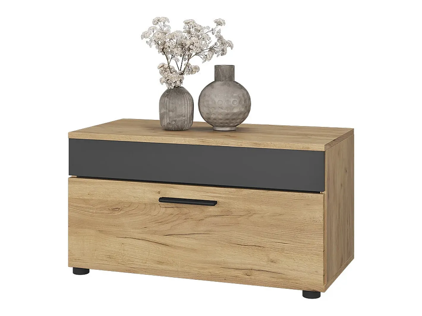 Wohnzimmerschrank carvalho goldkraft/antracite 70.8x35.3x38.9 berno*Vicco Discount
