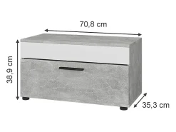 Wohnzimmerschrank concreto/branco 70.8x35.3x38.9 berno^Vicco