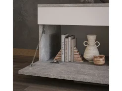 Wohnzimmerschrank concreto/branco 70.8x35.3x38.9 berno^Vicco