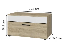 Vicco Prateleira*Wohnzimmerschrank sonoma/branco 70.8x35.3x38.9 berno Natural claro