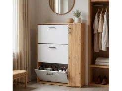 Zapatero Leia Blanco Artik (Blanco Mate) - Roble Nodi*duehome Online
