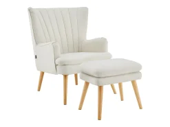 Zenia | Cadeira de acento estofada em PU Creme Poltrona