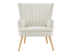 Zenia | Cadeira de acento estofada em PU Creme Poltrona