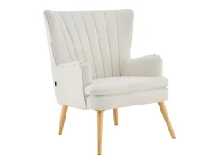 Zenia | Cadeira de acento estofada em PU Creme Poltrona