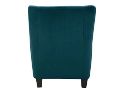 Zhili | Poltrona + banqueta em veludo petróleo^Loft24 Clearance